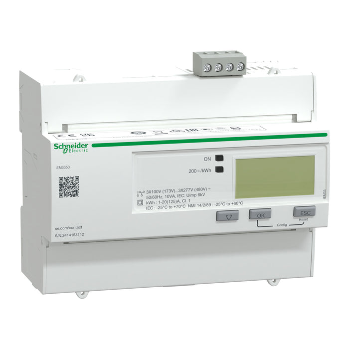 ACTI9 Triphase kWh meter 125A Modbus