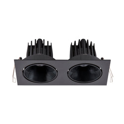 Halcyon LED REC TWIN TILT/ROT MED C/W DIM DRI 2X14W 350mA CC WW97-BB