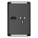 Iconic Skin Socket Sw Vert Single 15A 250V BK