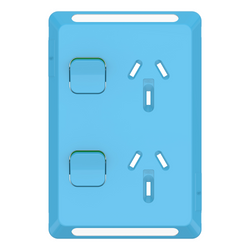 Iconic Skin Socket Sw Vert Twin 10A 250V BL