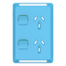 Iconic Skin Socket Sw Vert Twin 10A 250V BL