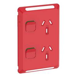 Iconic Skin Socket Sw Vert Twin 10A 250V RD