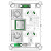 Iconic Grid Socket SwVert Twin 1Ex20A 10A250V