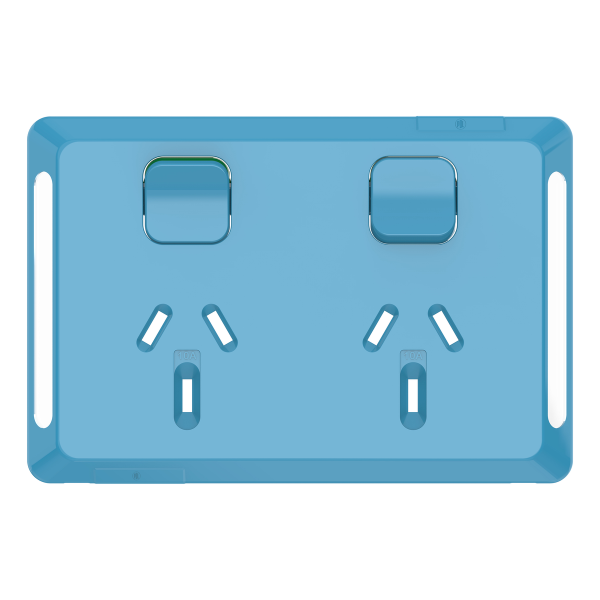 Iconic Skin Socket Sw Horiz Twin 10A 250V BL — Scott Electrical