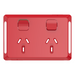 Iconic Skin Socket Sw Horiz Twin 10A 250V RD