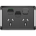 Iconic Skin Socket SwHorizTwin 1ExSw 10A250V BK