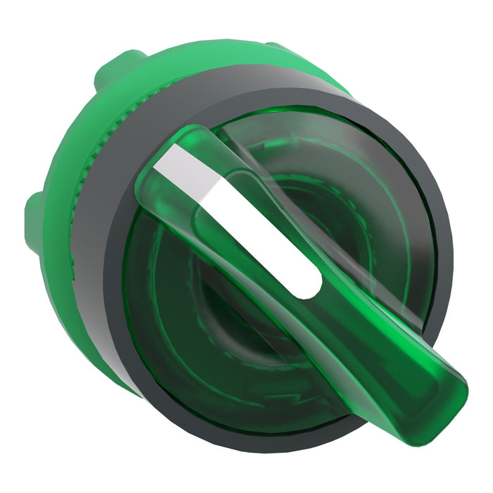 Schneider Green illuminated selector switch head 2-position spring ret