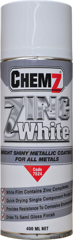 Chemz White Zinc Zinc Rich For Bare Metals 400ml