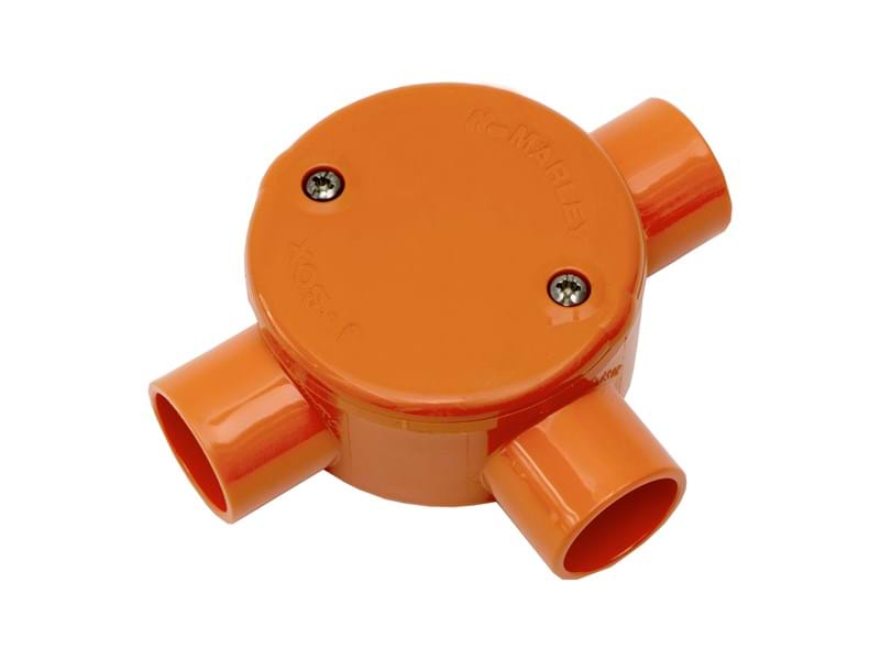 Marley Junct/box 20mm 3 way orange 23.20O