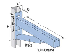 Unistrut 2098337 Bracket Cantilever HDG 780mm H
