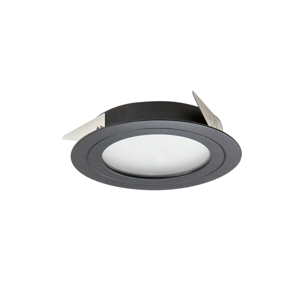 Halcyon Led Button Halcyon LED RECESS CAB FIXED RND 3W 350ma CC WW-BLACK — Scott Electrical