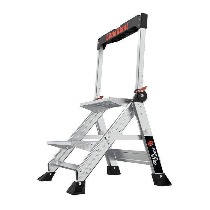 Staffy Little Giant JUMBO STEP, 2 STEP, STAIRCASE TYPE LADDER WITH HANDRAIL, INDUSTRAIL 150KG