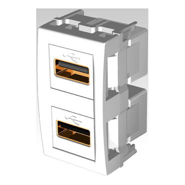 Module Modena Modena USB Double Socket Module WH — Scott Electrical