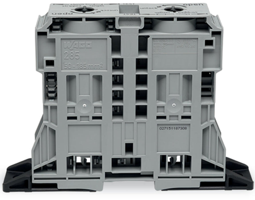 EngComp Wago 2-conductor through terminal block with fixing flange, gray