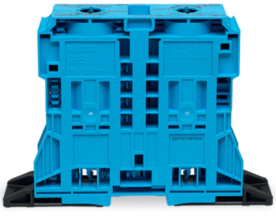 EngComp Wago 2-conductor through terminal block with fixing flange, blue