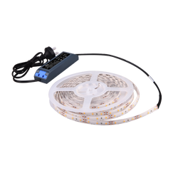 SAL LED Strip Kit 12V 6W/m 5m 5000K Natural Day Light IP44 Flexible Pre-Wired + Driver + 1.2m Flex + Plug + 3M self-adhesive tape 300 Lumens / m