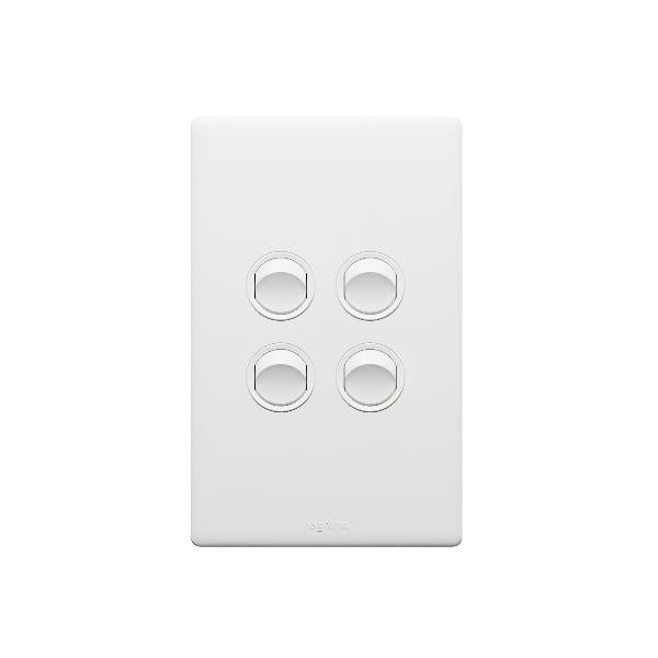 Excel Life Legrand EXCEL LIFE 4 GANG SWITCH 16A/16AX VERTICAL MATT WHITE