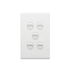 Excel Life Legrand EXCEL LIFE 5 GANG SWITCH 16A/16AX VERTICAL MATT WHITE