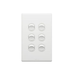 Excel Life Legrand EXCEL LIFE 6 GANG SWITCH 16A/16AX VERTICAL MATT WHITE