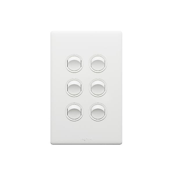 Excel Life Legrand EXCEL LIFE 6 GANG SWITCH 16A/16AX VERTICAL MATT WHITE