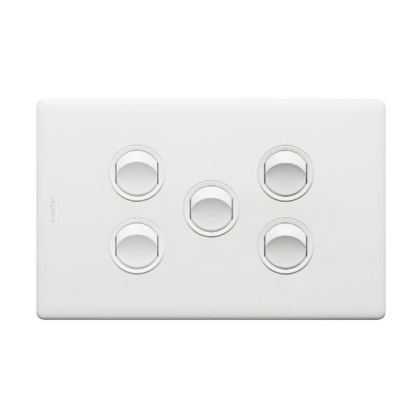 Excel Life Legrand EXCEL LIFE 5 GANG SWITCH 16A/16AX HORIZONTAL MATT WHITE