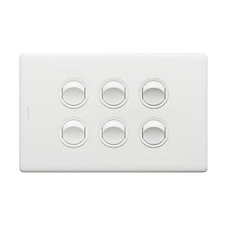 Excel Life Legrand EXCEL LIFE 6 GANG SWITCH 16A/16AX HORIZONTAL MATT WHITE