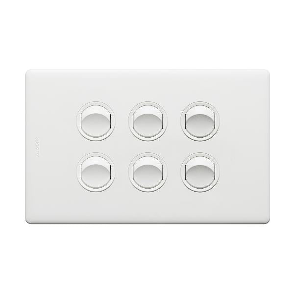 Excel Life Legrand EXCEL LIFE 6 GANG SWITCH 16A/16AX HORIZONTAL MATT WHITE