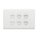 Excel Life Legrand EXCEL LIFE 6 GANG SWITCH 16A/16AX HORIZONTAL MATT WHITE