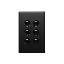 Excel Life Legrand EXCEL LIFE 6 GANG SWITCH 16A/16AX VERTICAL MATT BLACK