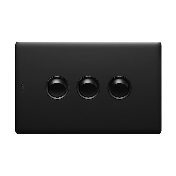 Excel Life Legrand EXCEL LIFE 3 GANG SWITCH 16A/16AX HORIZONTAL MATT BLACK
