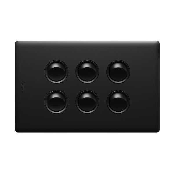 Excel Life Legrand EXCEL LIFE 6 GANG SWITCH 16A/16AX HORIZONTAL MATT BLACK