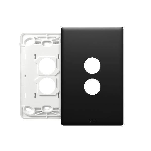Excel Life Legrand EXCEL LIFE 2 GANG GRID & COVERPLATE MATT BLACK