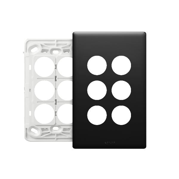 Excel Life Legrand EXCEL LIFE 6 GANG GRID & COVERPLATE MATT BLACK
