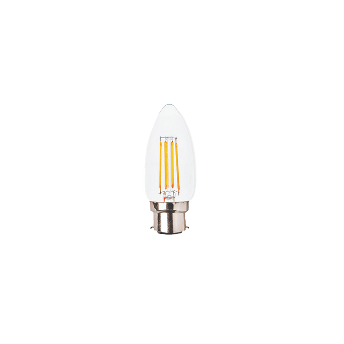 Glight B22 4W LED CANDLE LAMP 2700K CLEAR GLASS DIFFUSER DIM