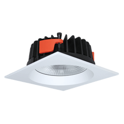 Glight FIXED LED DOWNLIGHT 50W IP54 SQ 4000K NON DIM WHITE WITH DROP GLASS