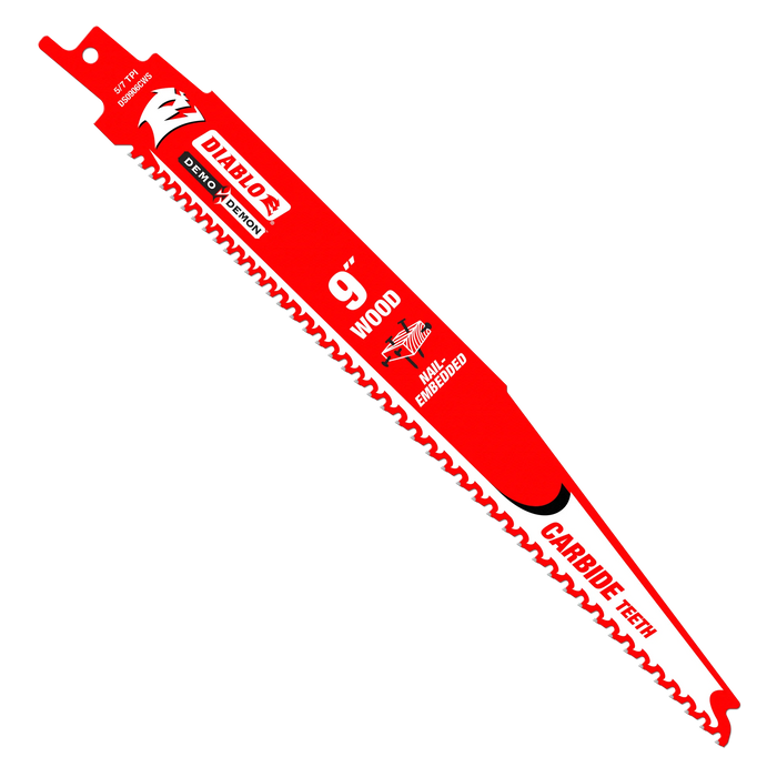 9inch Demo Demon Carbide Recipro Blade for Nail-Embedded Wood 5-7 TPI