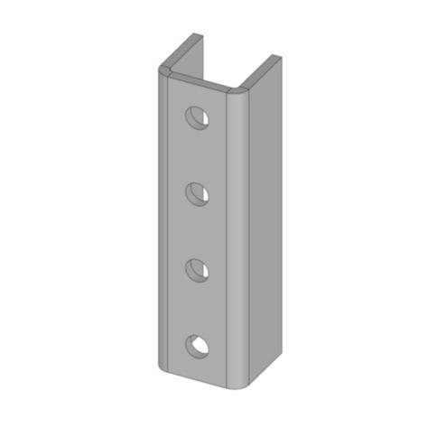 Mssmec EM1377 HDG 4 HOLE U-SHAPED METAL FRAMING BRACKET