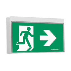 Clevertronics L10 Jumbo Weatherproof Exit 40m, Ceiling/Wall Mount, Single/Double Sided, Clevertest Plus