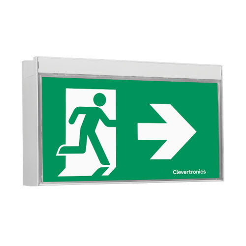 Clevertronics L10 Jumbo Weatherproof Exit 40m, Ceiling/Wall Mount, Single/Double Sided, Clevertest Plus