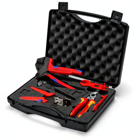 Knipex Solar Installation Kit 7pc - Includes Stripper Cutter Crimper Dies & Locator for 4.0 6.0 10.0mm2