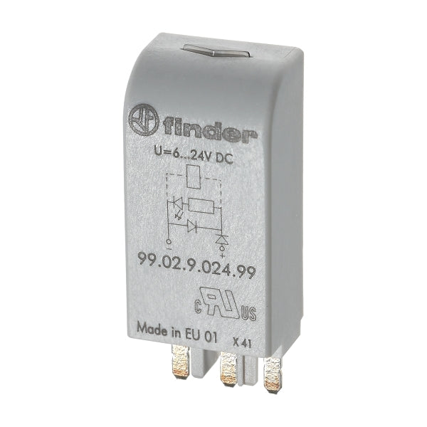 Finder Green LED+diode Module Standard Polarity 6-24VDC