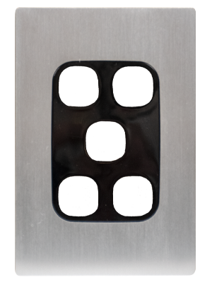 Vynco S/G Urban Switch 5G Plate Only Black Silver Metal