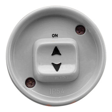 Clipsal Single switch 15A round fl WP
