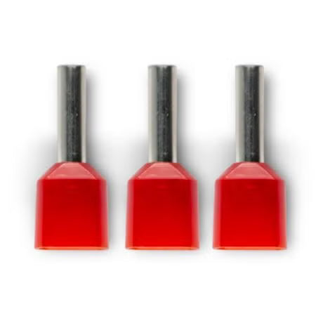 Klein Alco Bootlace Twin Terminal Insulated Red 2X1mm /100