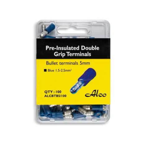 Klein Alco Bullet Male Term Insulated 5mm 1.5-2.5 Blue 100