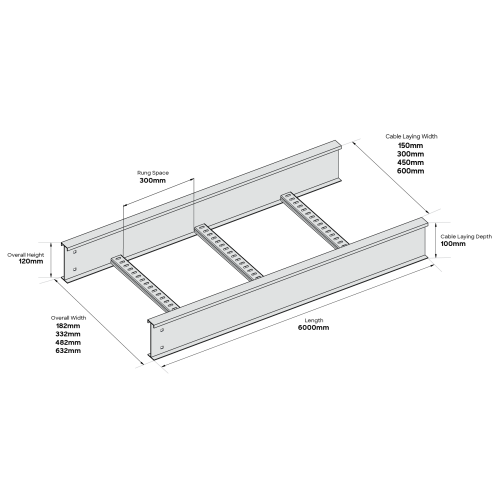 Unistrut 2079110 Cable ladder AL20 600mm