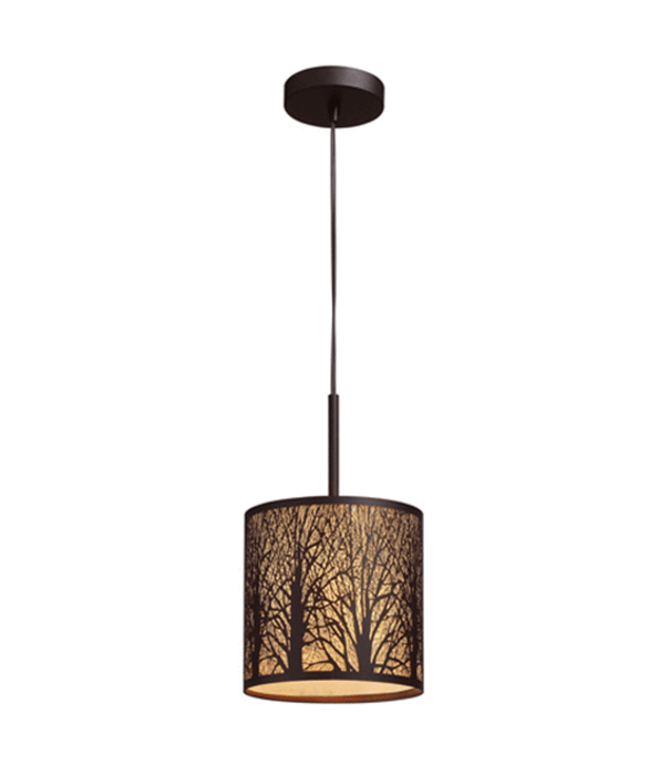 CLA PENDANT E27 60W SM RND Aged Bronze with Amber Lining and Whi