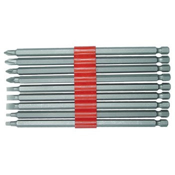Strom Bit Set 9-teilig – 150 Mm Lange Bits Aus Chrom-Vanadium, Inkl. Schlitz, Kreuz Und PZ