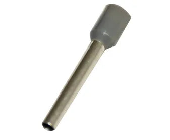 Cabac Bootlace Ferrule Pin 2.5mm Grey 18mm Pin Halogen Free 100pc