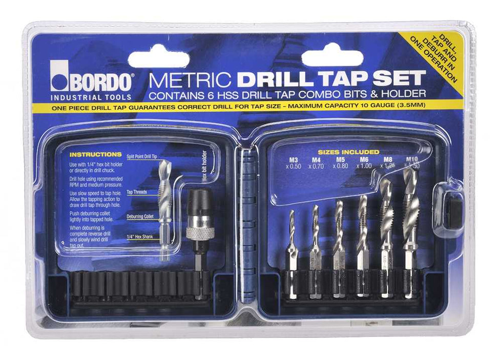 BORDO DRILL TAP M3,4,5,6,8,10 KIT